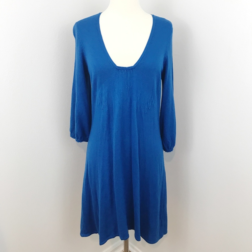 Lucky Brand Cashmere Blue Sweater Dress Sz M